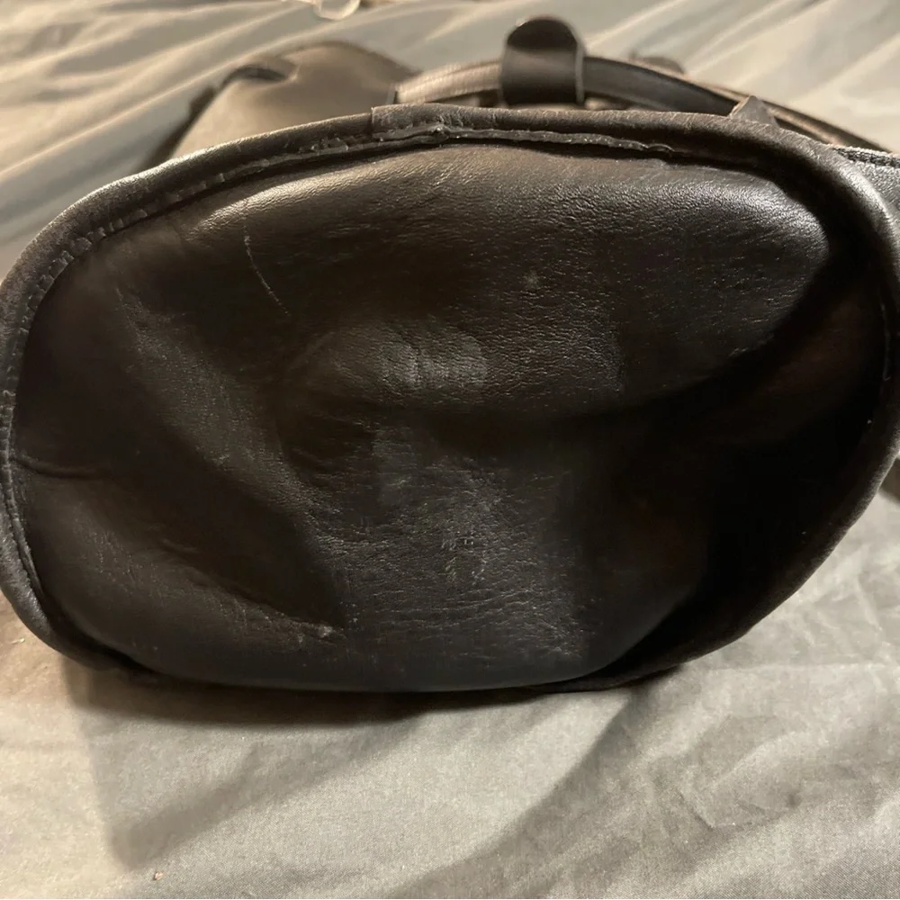 COACH 9992 Vintage Drawstring Turnlock Leather Backpack Black Old Coach USA